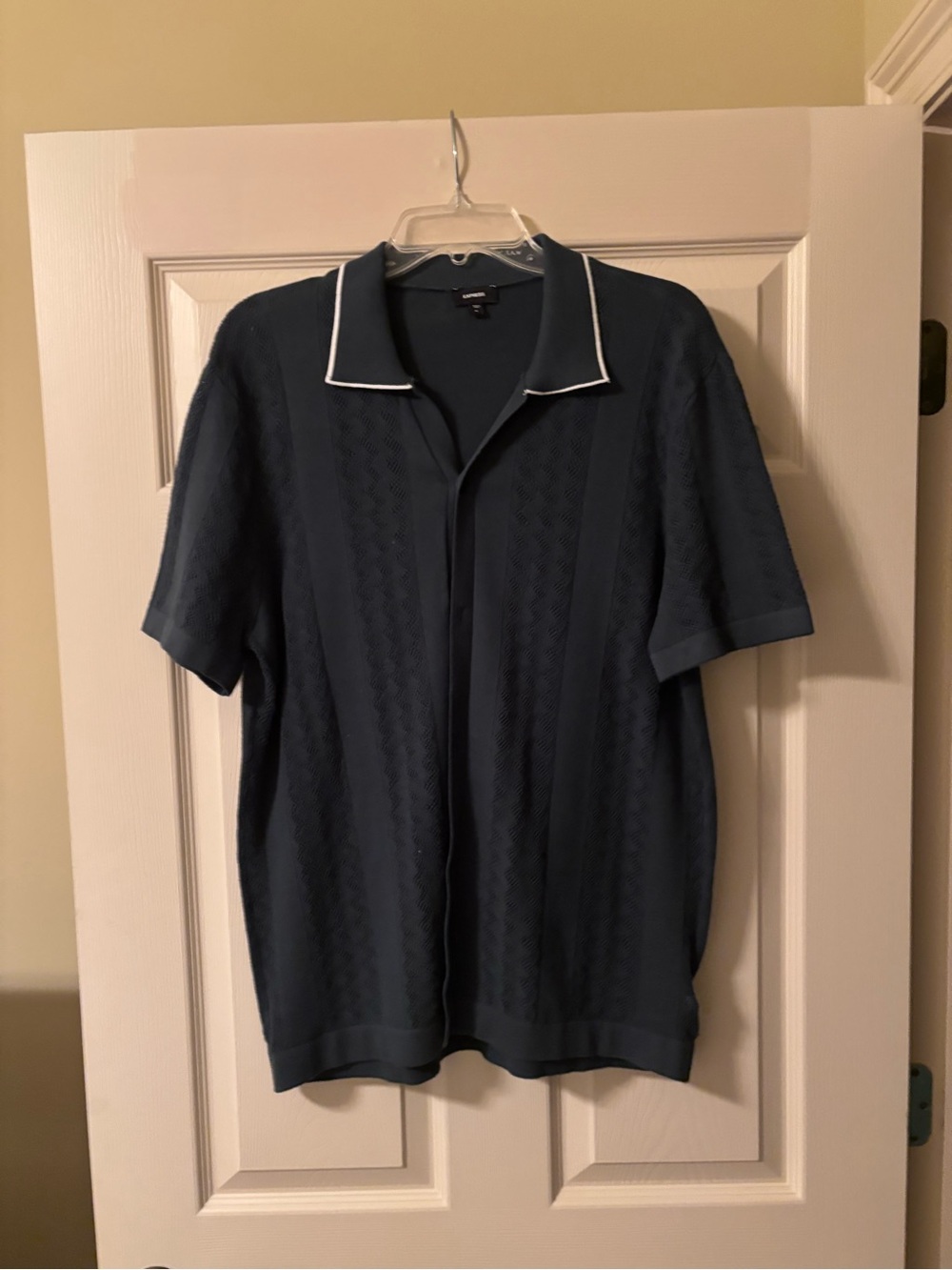 Men's  Green Short-Sleeve Knit Polo